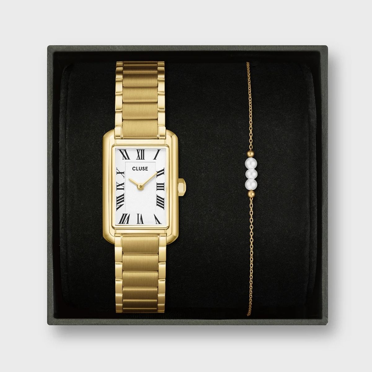 326 Cluse Gift Box Fluette Mesh White Watch and Double Chain Bracelet Gold Colour (Copy) (Copy) - Image 1