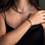 Two Tone Knot Chain Bracelet - 925 Sterling Silver Gold Plated - Image 2