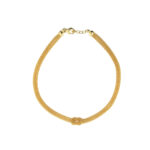 Choker Hercules Knot Chain Necklace - 925 Sterling Silver Gold Plated