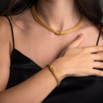 Choker Hercules Knot Chain Necklace - 925 Sterling Silver Gold Plated - Image 2