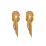 Knot Chain Earrings - 925 Sterling Silver Gold Plated