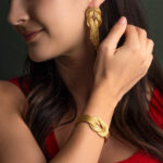 Knot Chain Earrings - 925 Sterling Silver Gold Plated - Image 2