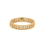 Gold Geometric Ring 14K with Zircon