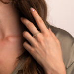 Gold Geometric Ring 14K with Zircon - Image 2