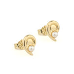 9K Gold Pearl Ear Stud Earrings