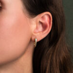 Σκουλαρίκια με Αφηρημένο Καμπυλωτό Σχέδιο σε Χρυσό 9K - Image 2