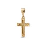 Χρυσός 9Κ Σταυρός με Γωνιακό Σχέδιο από Ζιργκόν - Image 3
