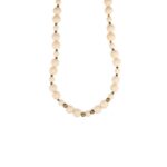 Cream Beads Necklace in 925 Sterling Silver Gold Plated