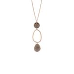 Brown Stone Necklace in 925 Sterling Silver Rose Gold Plated
