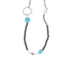 Lava Beads Necklace in 925 Sterling Silver