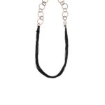 Circles Delicate Necklace with Black Cords