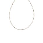 Pearl Choker Necklace in 925 Sterling Silver with Steel Cord