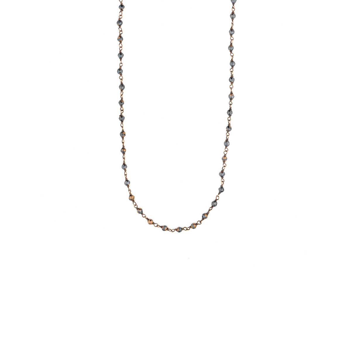 RO-NE-02811008-RG Rose Gold Plated Necklace with Beads in 925 Sterling Silver - Image 1