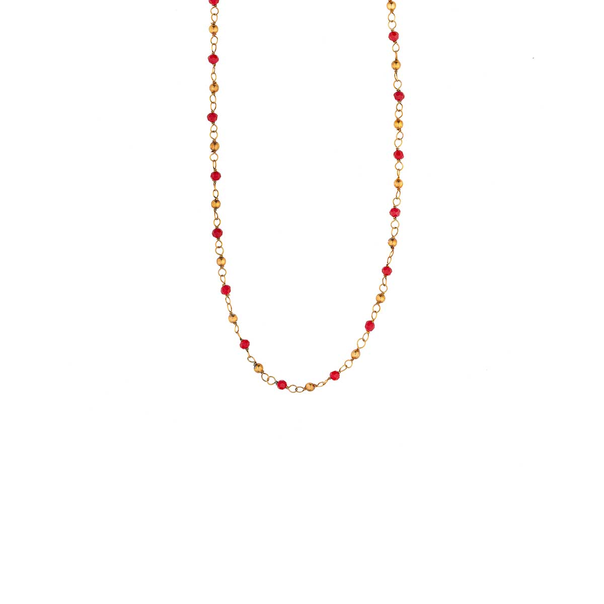 RO-NE-07511009 Beads Necklace in 925 Sterling Silver Gold Plated - Image 1