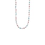 Multicolor Beads Necklace in 925 Sterling Silver