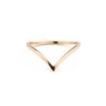 14K Gold Chevron Geometric V Ring