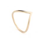 14K Gold Chevron Geometric V Ring - Image 3
