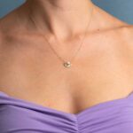 14K Gold Pearl Half Eye Pendant Necklace - Image 2