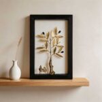 Bronze Figure Beneath the Tree of Quiet Dreams in Wood Art Frame - Image 2