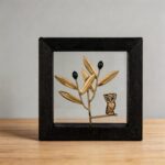 Bronze Figure Wisdom in the Olive Grove in Wood Art Frame - Image 2