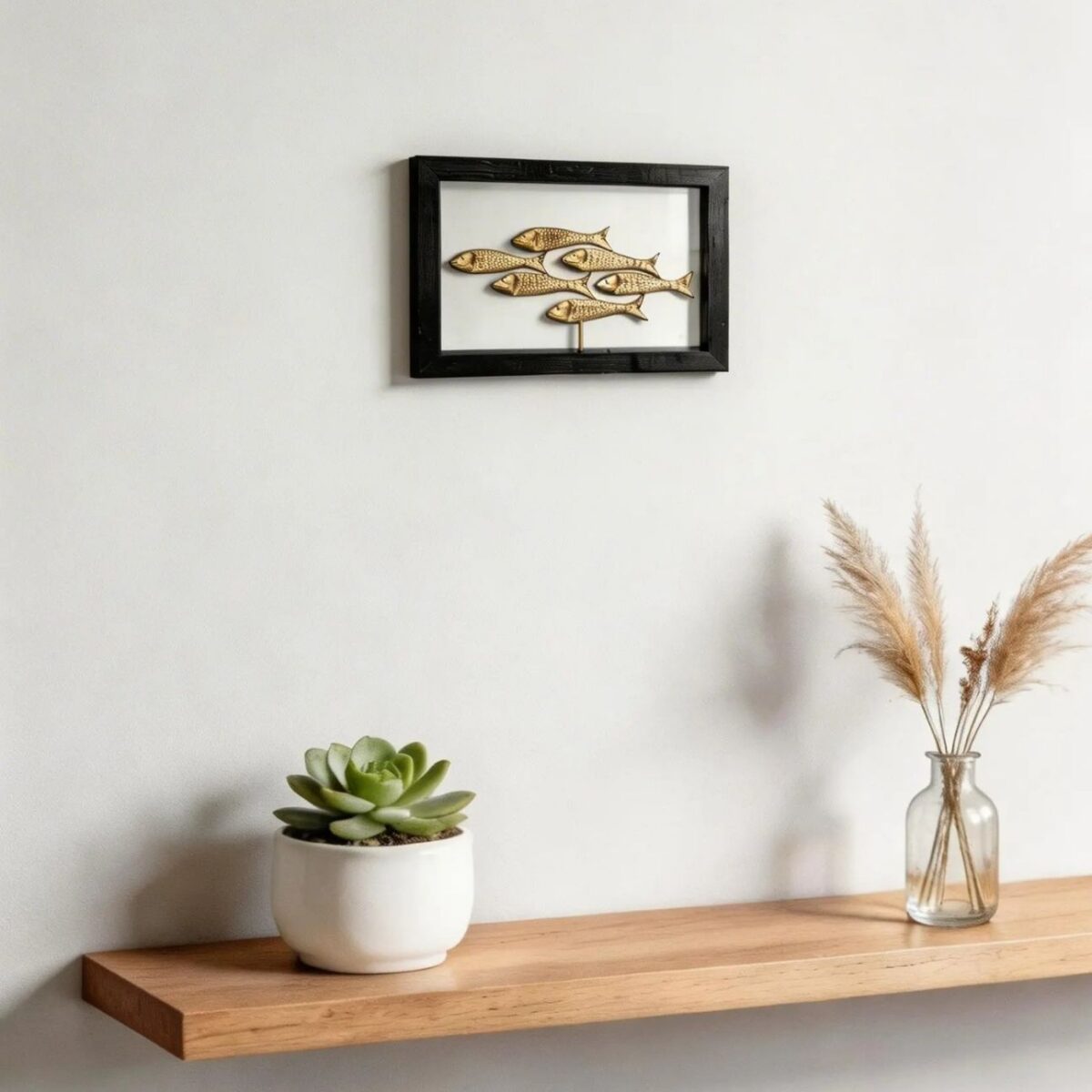 Bronze Figure Ocean in Motion in Wood Art Frame - Image 2