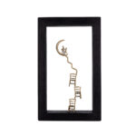 Bronze Figure Chasing the Moonlight in Wood Art Frame