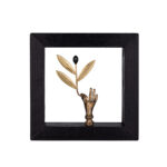 Bronze Figure Where Hope Takes Root in Wood Art Frame
