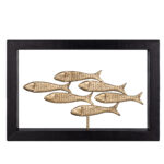 Bronze Figure Ocean in Motion in Wood Art Frame