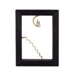 Bronze Figure Stairway to the Moon in Wood Art Frame