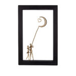 Bronze Figure Moonbound Hearts in Wood Art Frame