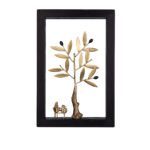 Bronze Figure Beneath the Tree of Quiet Dreams in Wood Art Frame