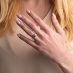 925 Sterling Silver Gold Plated Ring with Gemstones - Image 2