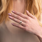 Open Gemstone Ring in 925 Sterling Silver Gold Plated - Image 2