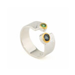 Open Gemstone Ring in 925 Sterling Silver Gold Plated - Image 3