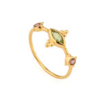 Gold Plated 925 Silver Ring with Tourmalines & Gemstones - Image 3
