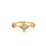 Gold Plated 925 Silver Ring with Tourmalines & Gemstones - Image 4