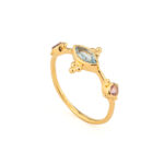 Gold Plated 925 Silver Ring with Tourmalines & Gemstones - Image 5