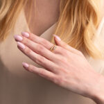 Open Crossover Ring 925 Silver Gold Plated with Three Semi-Precious Stones - Image 2