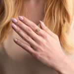 Open Crossover Ring 925 Silver Gold Plated with Three Semi-Precious Stones - Image 5