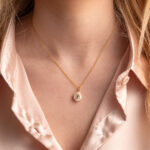 Pearl and Peridot Necklace in 925 Sterling Silver Gold Plated - Image 4