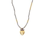 Heart Charm Gemstone Necklace in 18K Gold Plated 925 Silver - Image 3
