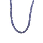 Tanzanite Square Bead Necklace with 925 Sterling Silver Clasp