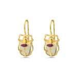 Citrin Ruby Amethyst Dangle Earrings in 925 Sterling Silver & Gold Plating