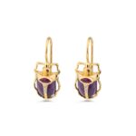 Citrin Ruby Amethyst Dangle Earrings in 925 Sterling Silver & Gold Plating - Image 3