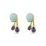 Gemstone Dangle Earrings in 925 Sterling Silver & Gold Plating - Image 3