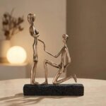 Bronze Will you Merry me with Lava Stone Base