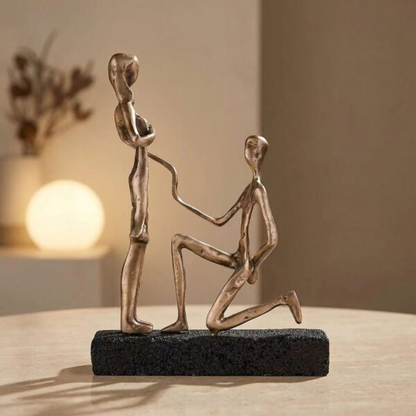 Bronze Will you Merry me with Lava Stone Base