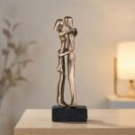 Bronze In Each Other’s Arms with Lava Stone Base - Image 2