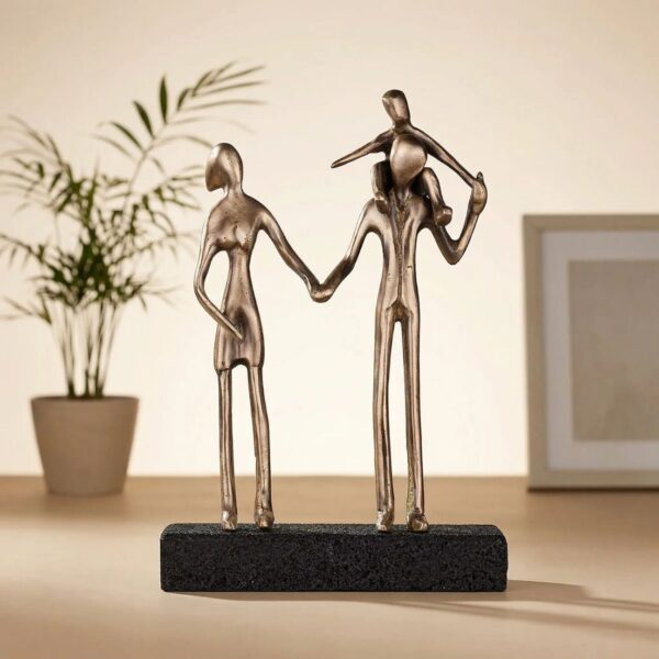 Bronze Family Connection with Lava Stone Base