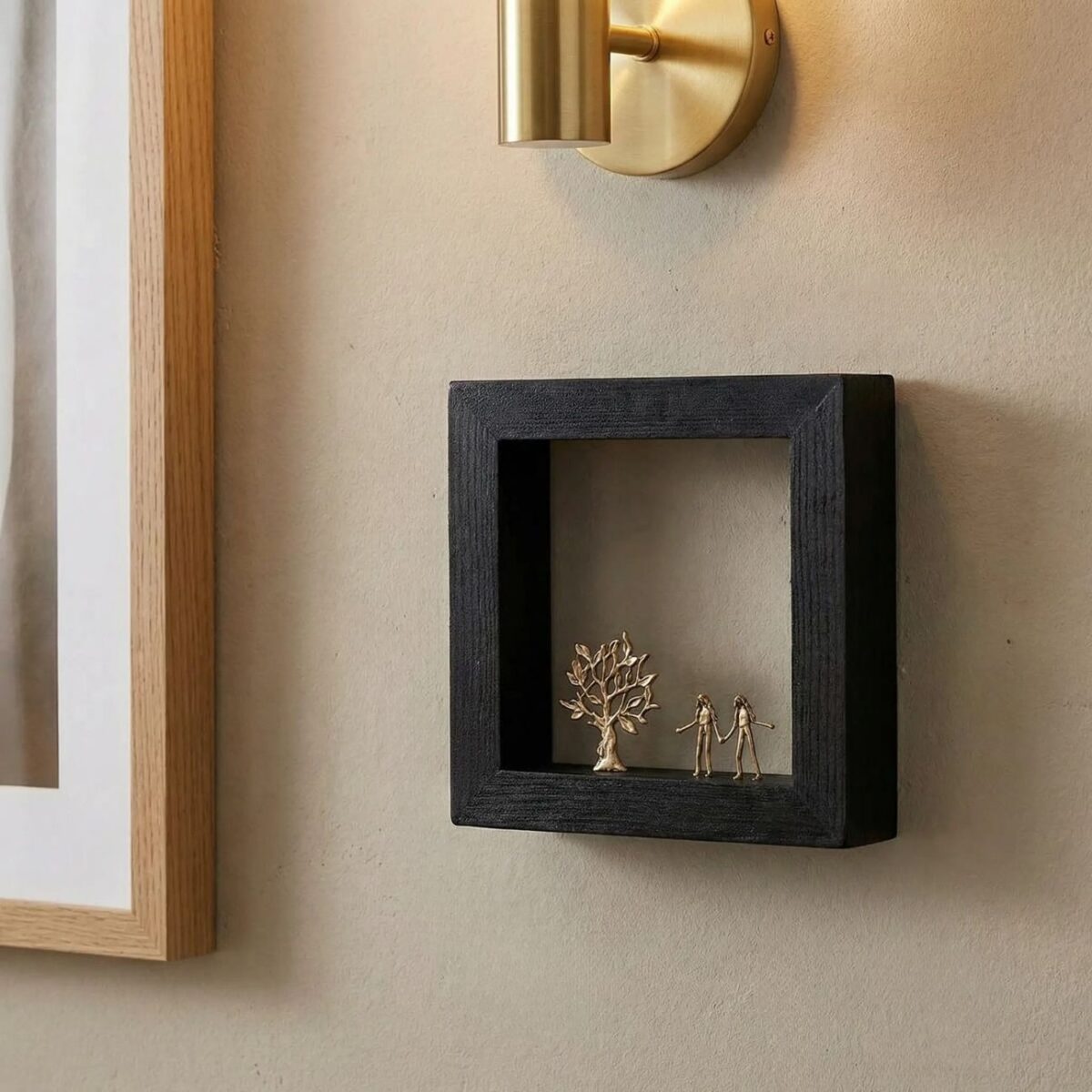 Bronze Beneath the Quiet Tree - Wood Art Frame 15x15cm - Image 2